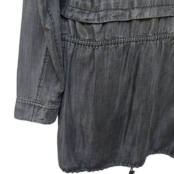 W by WORTH Jacket Size P (XS/S) Denim Gray Wash Tencel Casual Utility Coat - Picture 7 of 11